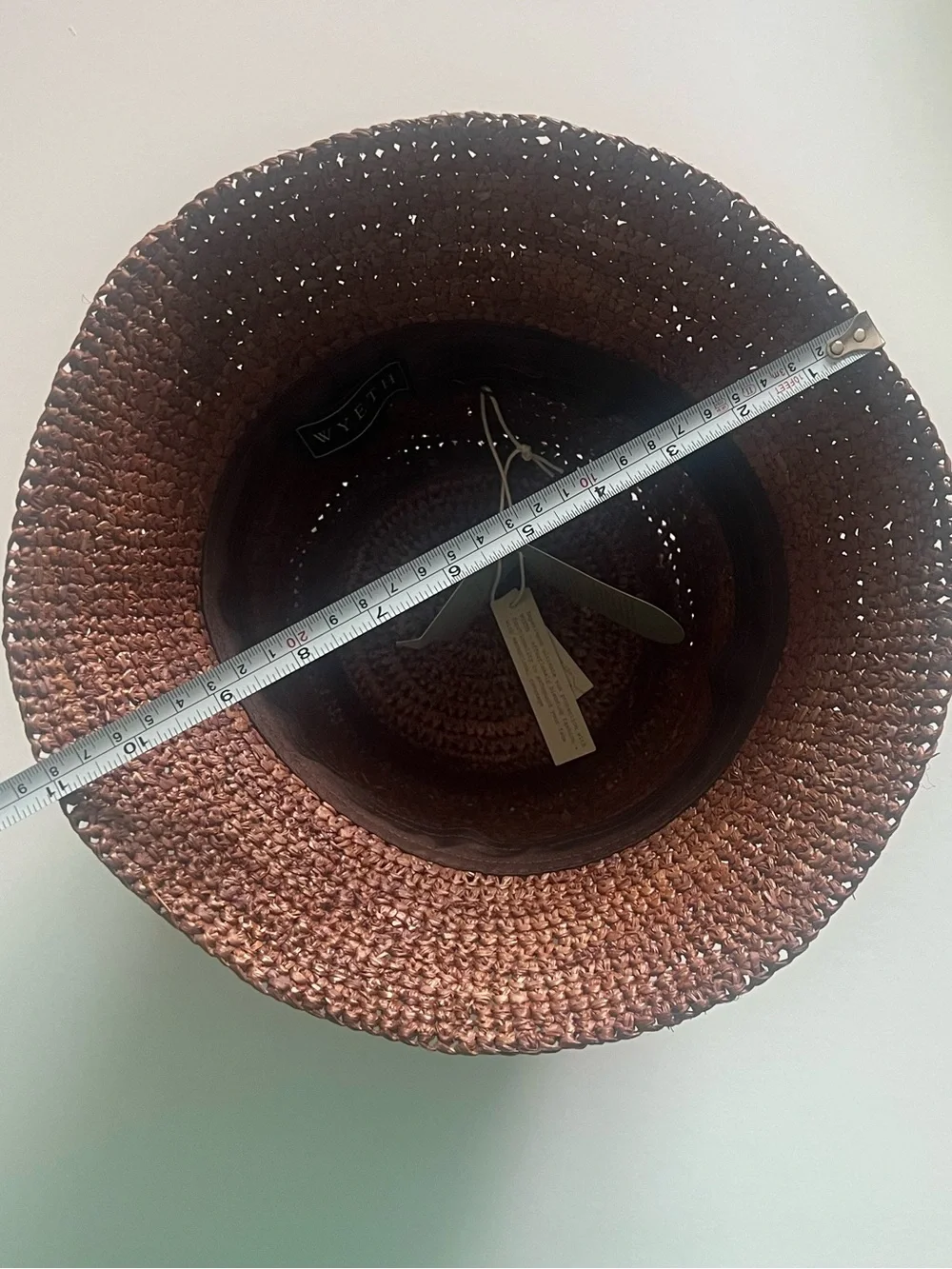 {Wyeth} Brand New Brown Raffia Straw Bucket Hat